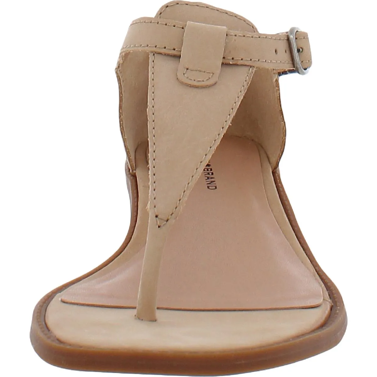 Annamae Womens Leather Wedge Thong Sandals Quick Match Minimalist