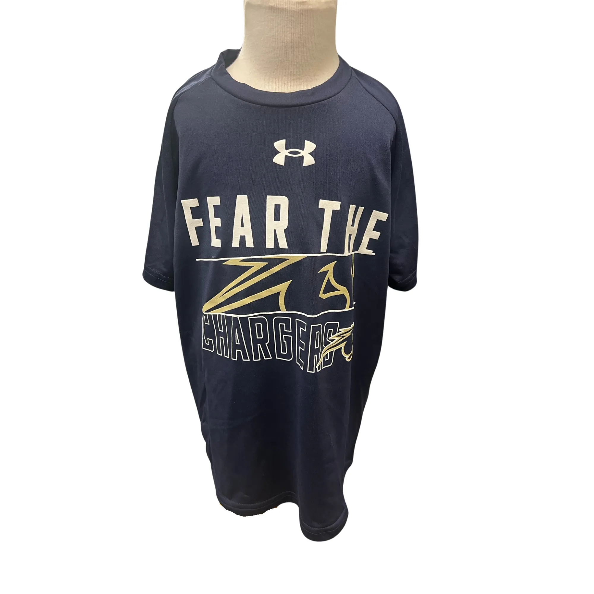 Timeless Fit Breathable Wearable -Youth UA t-shirt, navy, Fear the Chargers