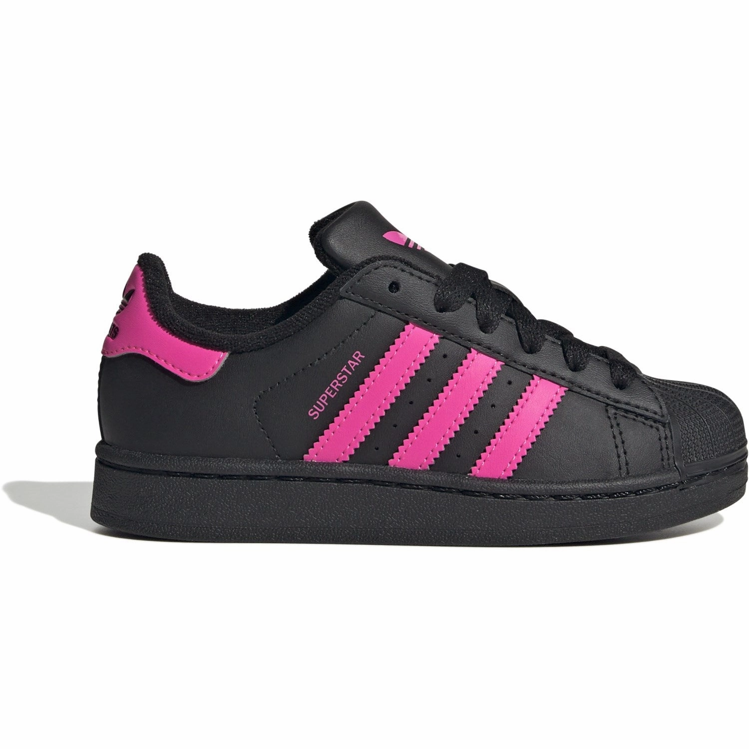 adidas Originals Core Black/Lucid Pink/Core Black Superstar Ii C Sneakers Memory Foam Ankle Support