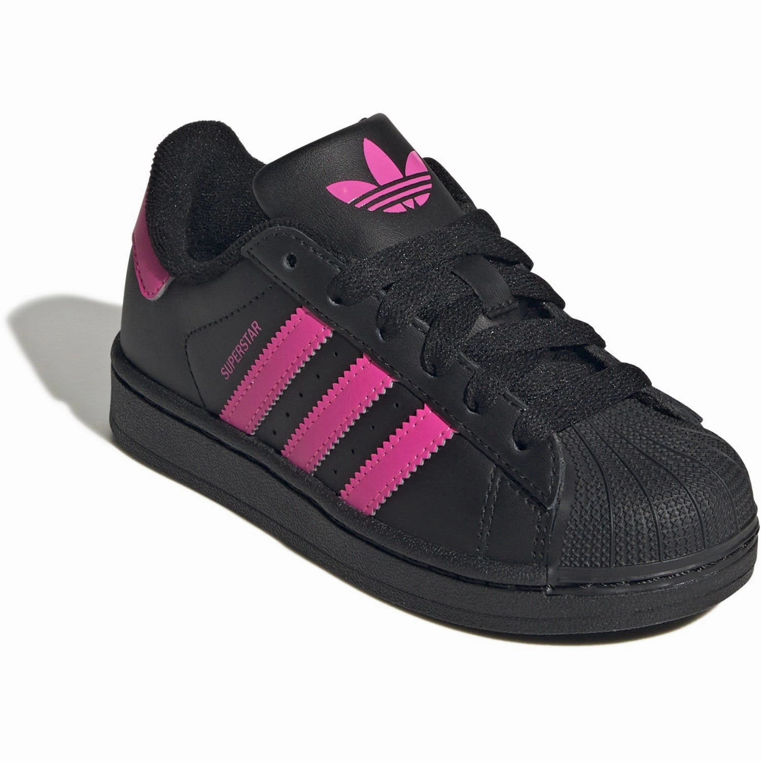 adidas Originals Core Black/Lucid Pink/Core Black Superstar Ii C Sneakers Compact Build