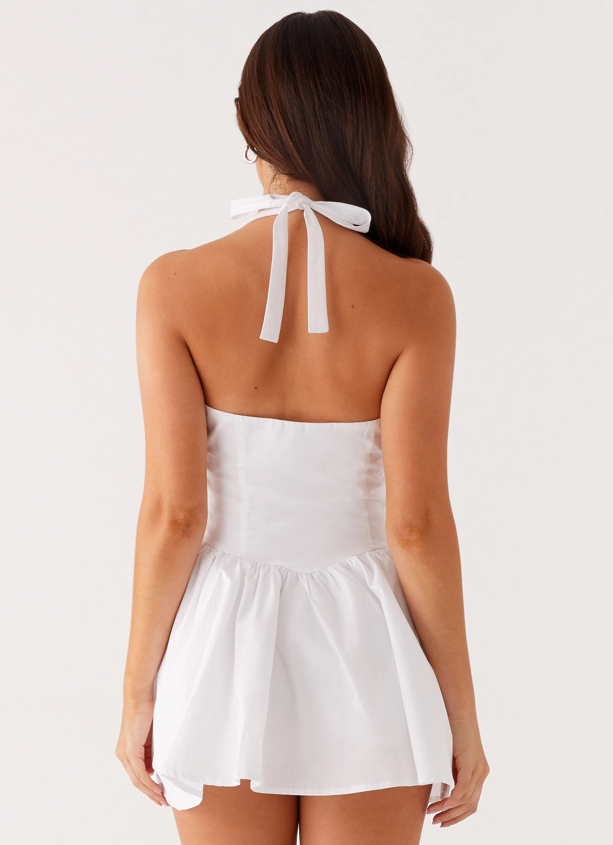 Anya Halterneck Mini Dress - Ivory Modern Appearance Light Layers