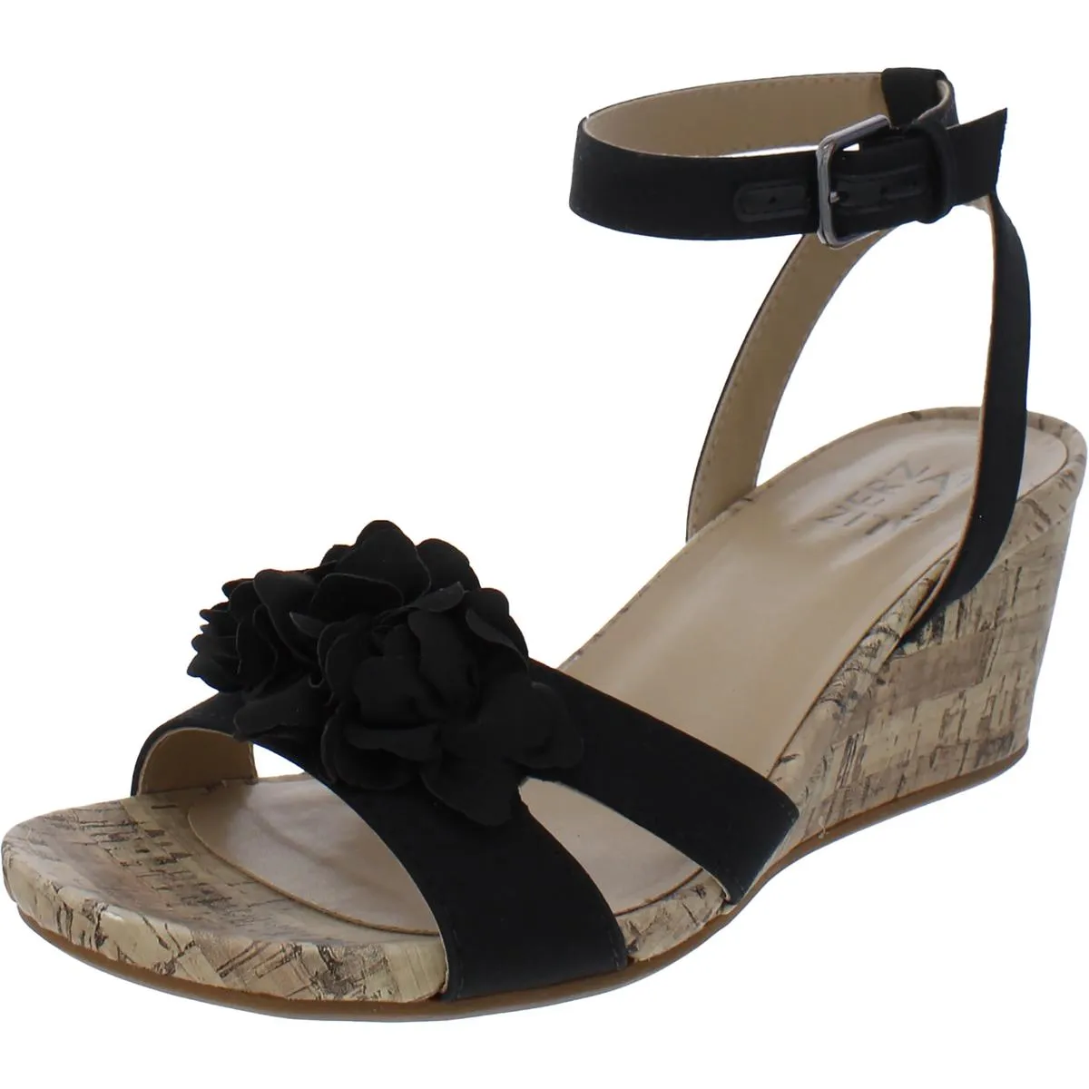 Flower Pop Day Glam Areda-Flower Womens Ankle Strap Man Made Wedge Sandals