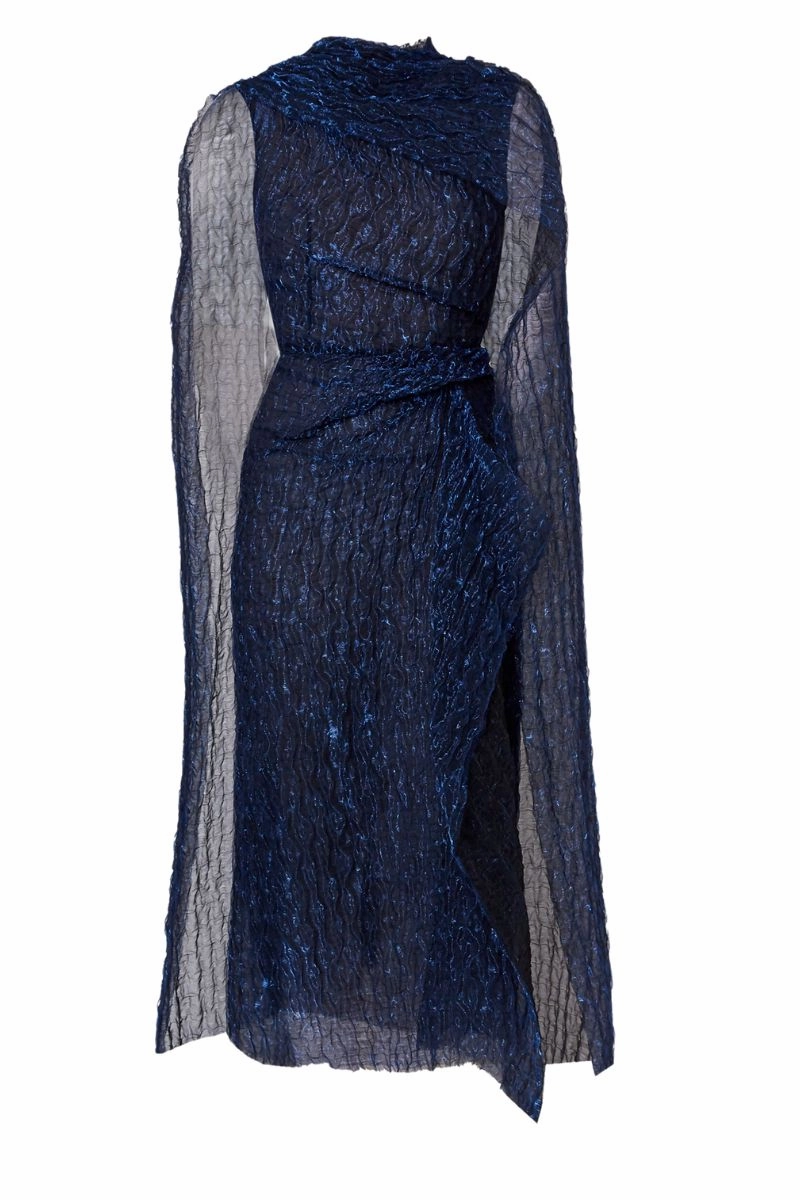 Asymmetrical Draped Midi Dress All-Day Wear