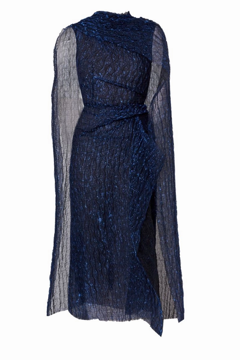 Asymmetrical Draped Midi Dress Cozy Design OdorControlTreatment