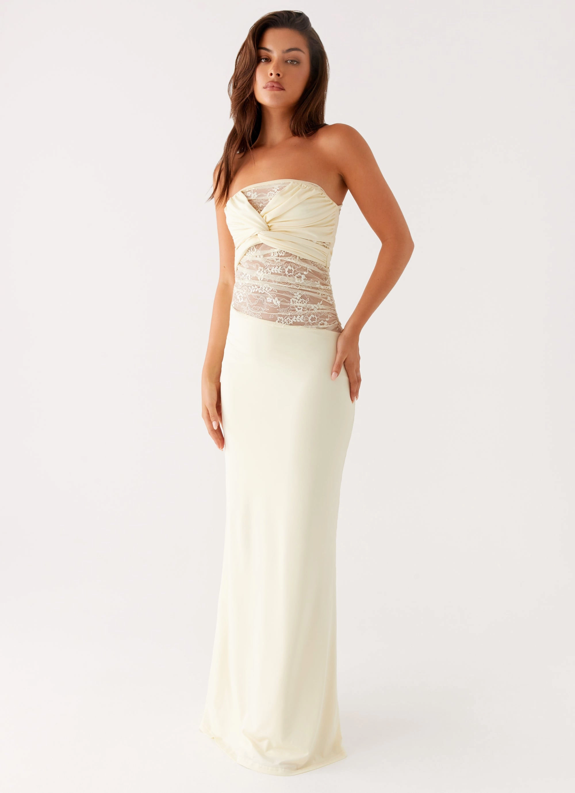Sweet Energy Strapless Maxi Dress - Yellow Soft and Light