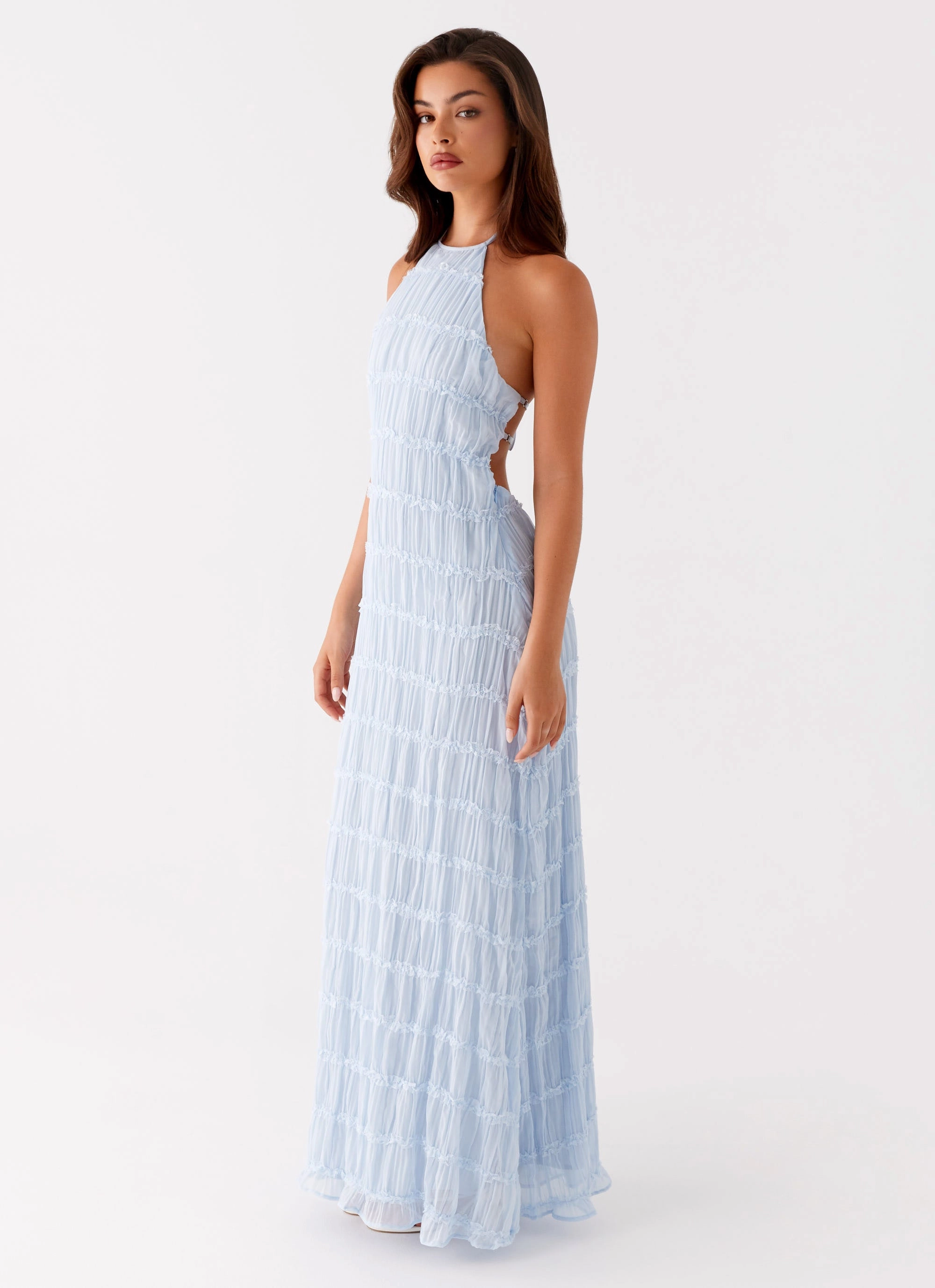 Aullie Maxi Dress - Blue Chilly Weather Comfort