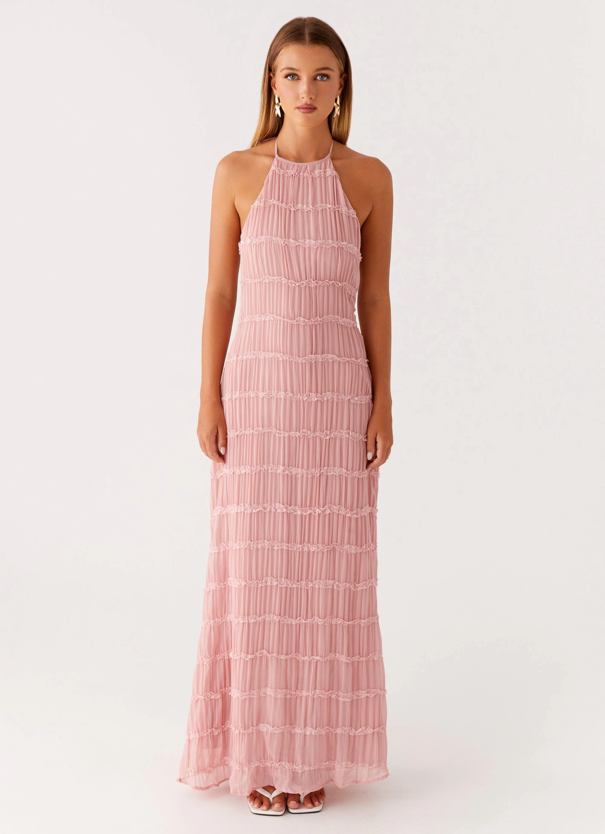 Vacation Vibe Romance Glow Aullie Maxi Dress - Pink