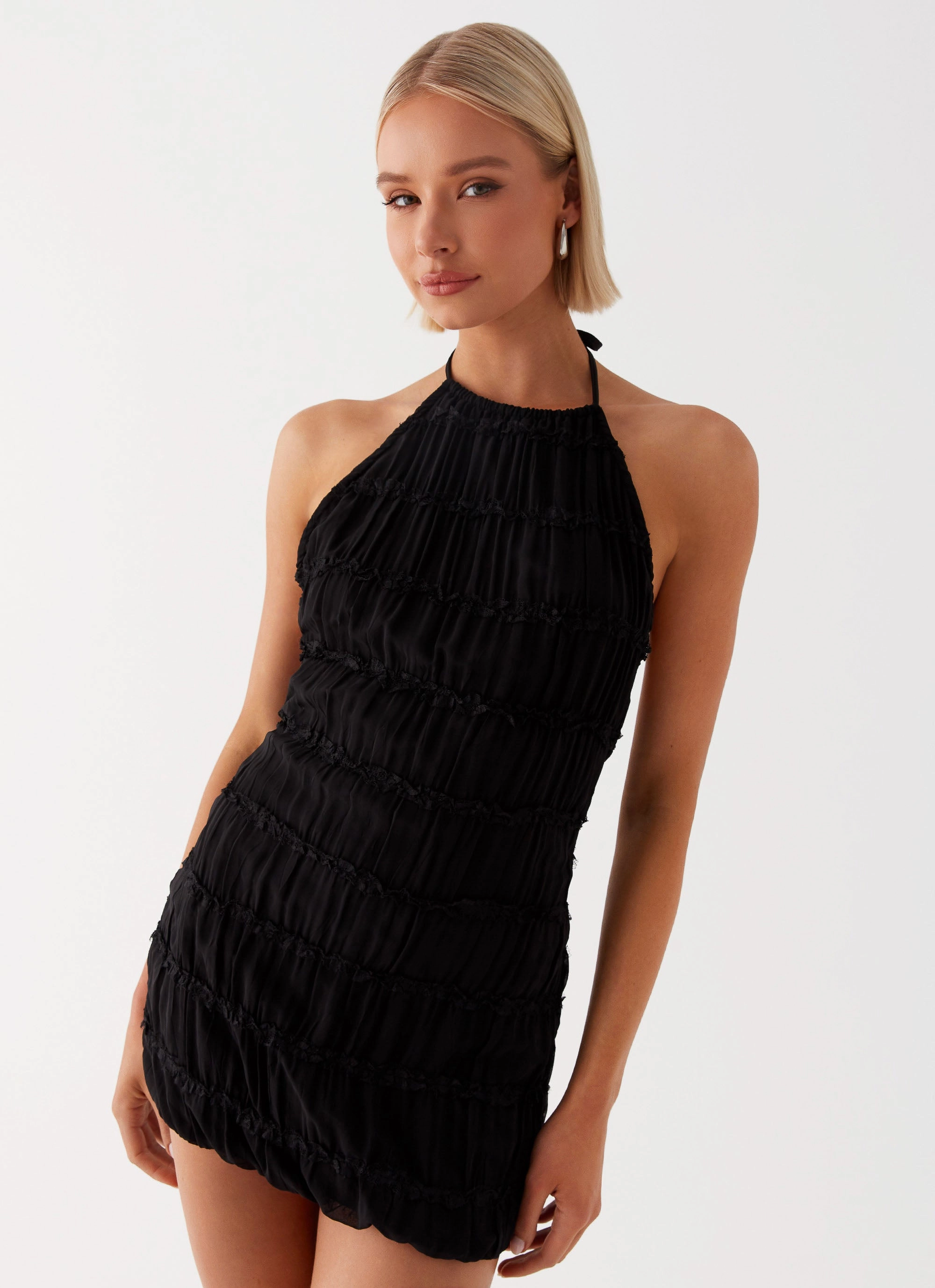 Aullie Mini Dress - Black Skirt Flare