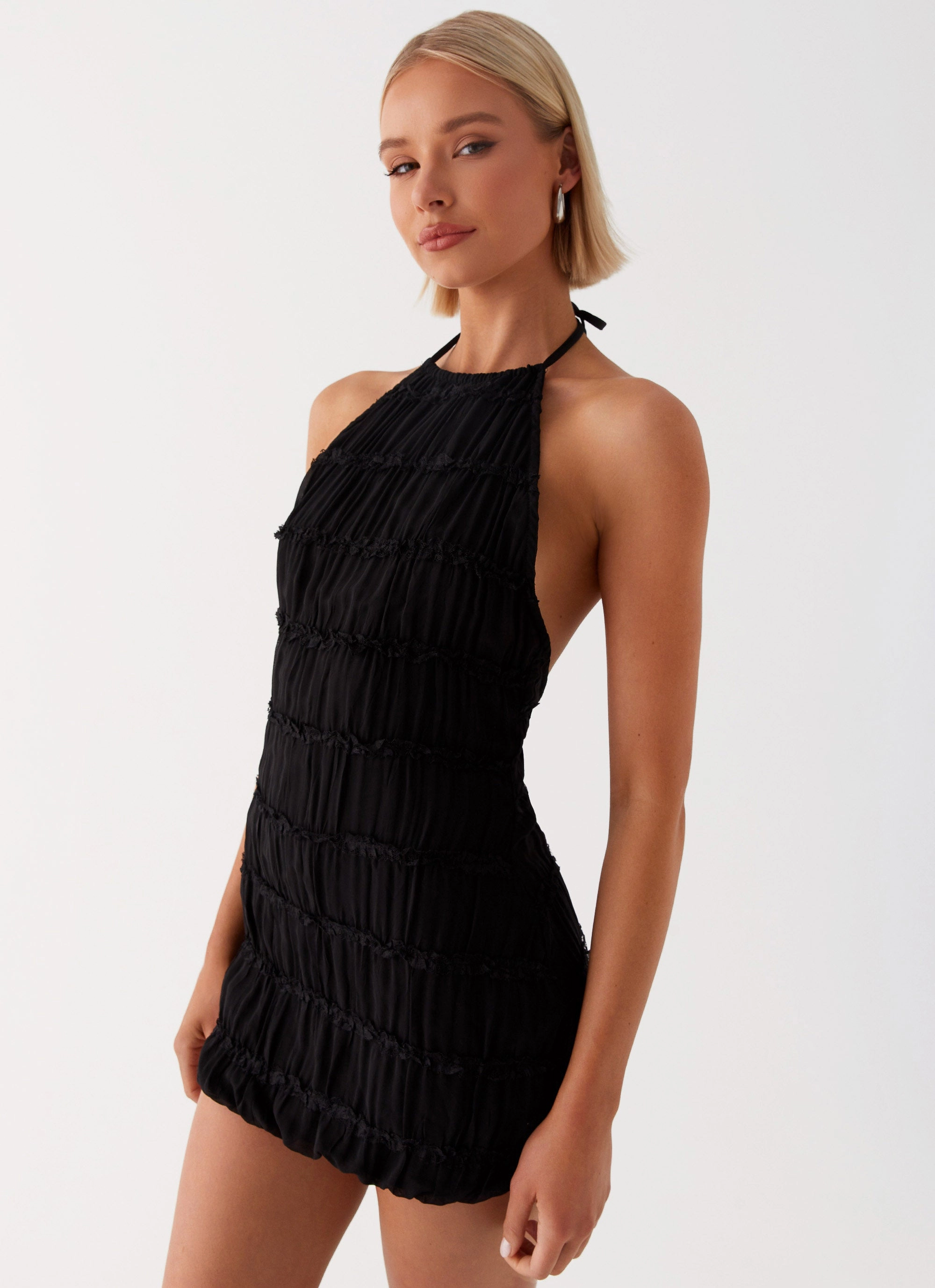 Simple yet chic gown Aullie Mini Dress - Black