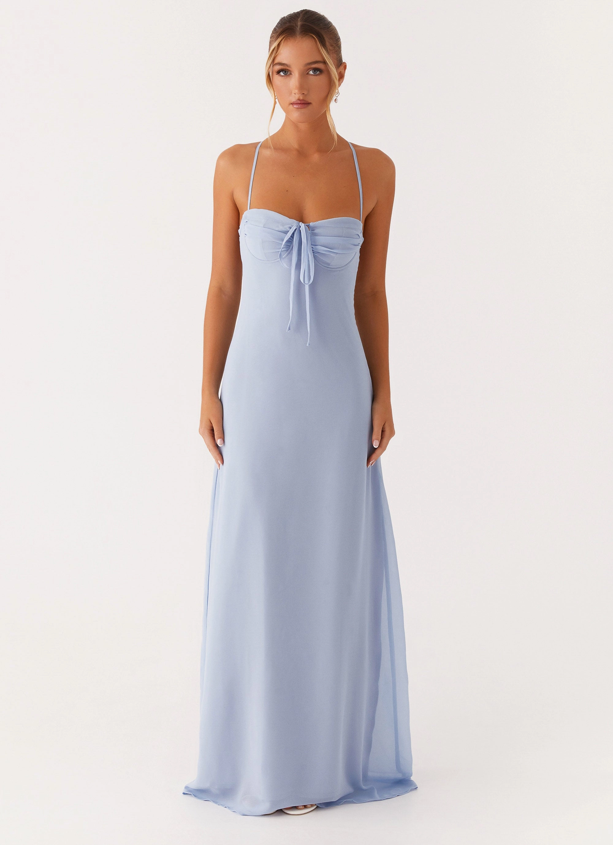 Elegant Wearable Flattering Fit Wear Aveline Bustier Maxi Dress - Blue