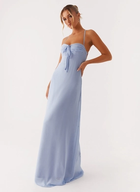 Aveline Bustier Maxi Dress - Blue Travel piece Contemporary Vibe