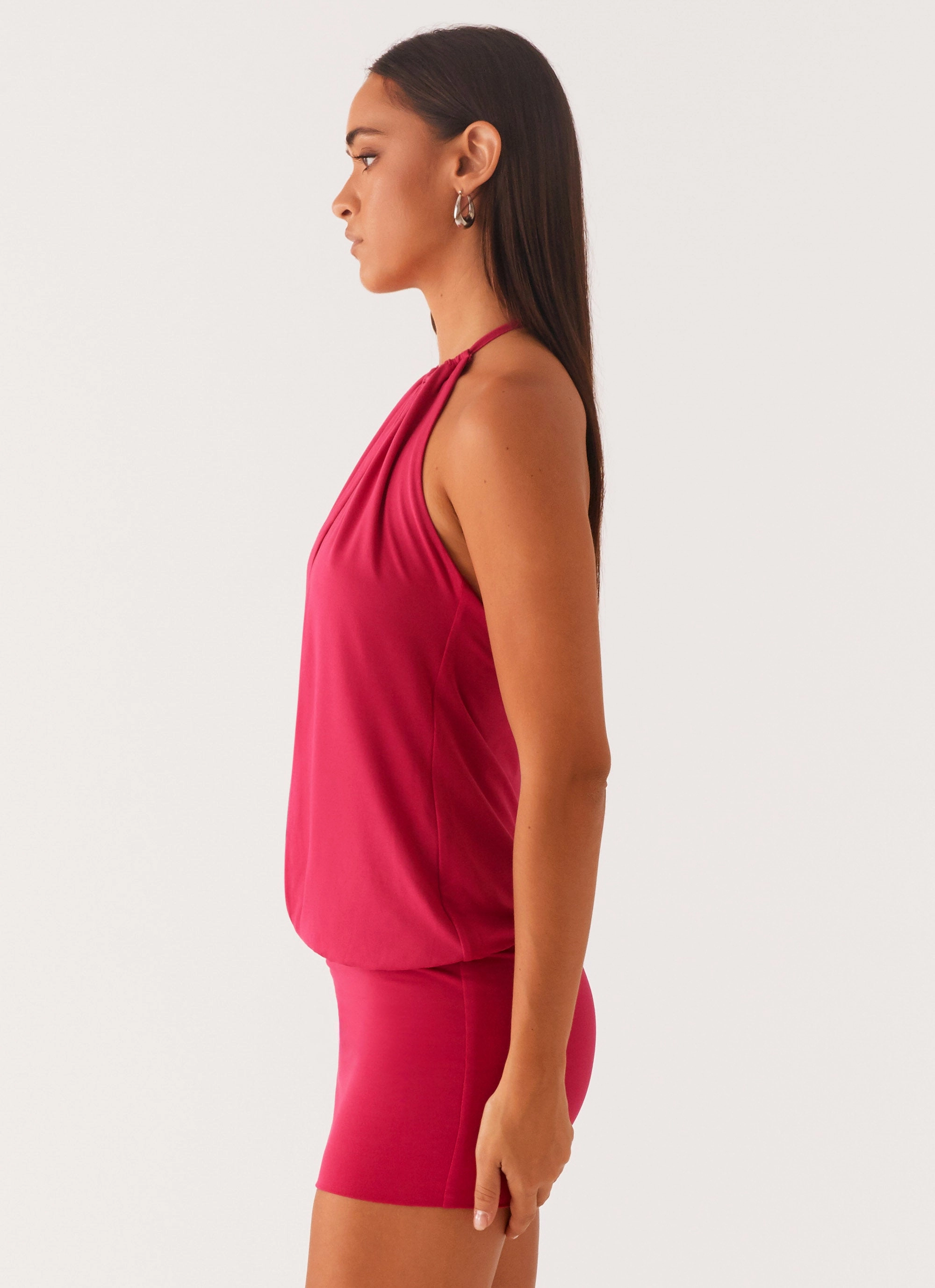 Ayisha Mini Dress - Fuchsia Pink Urban Fit Slim Touch