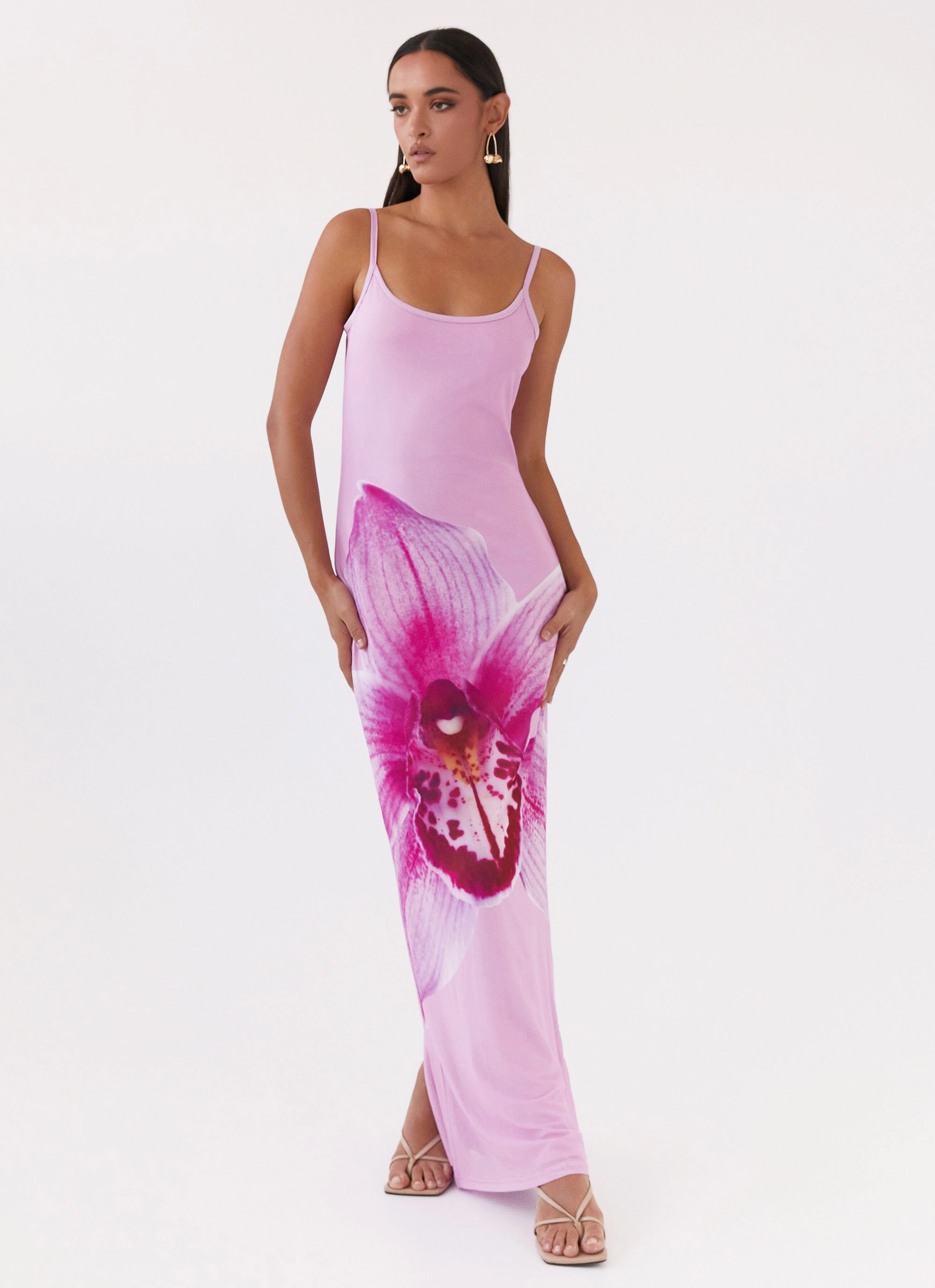 Perfect Layering Smooth Layering Bad News Mesh Maxi Dress - Pink Magnolia