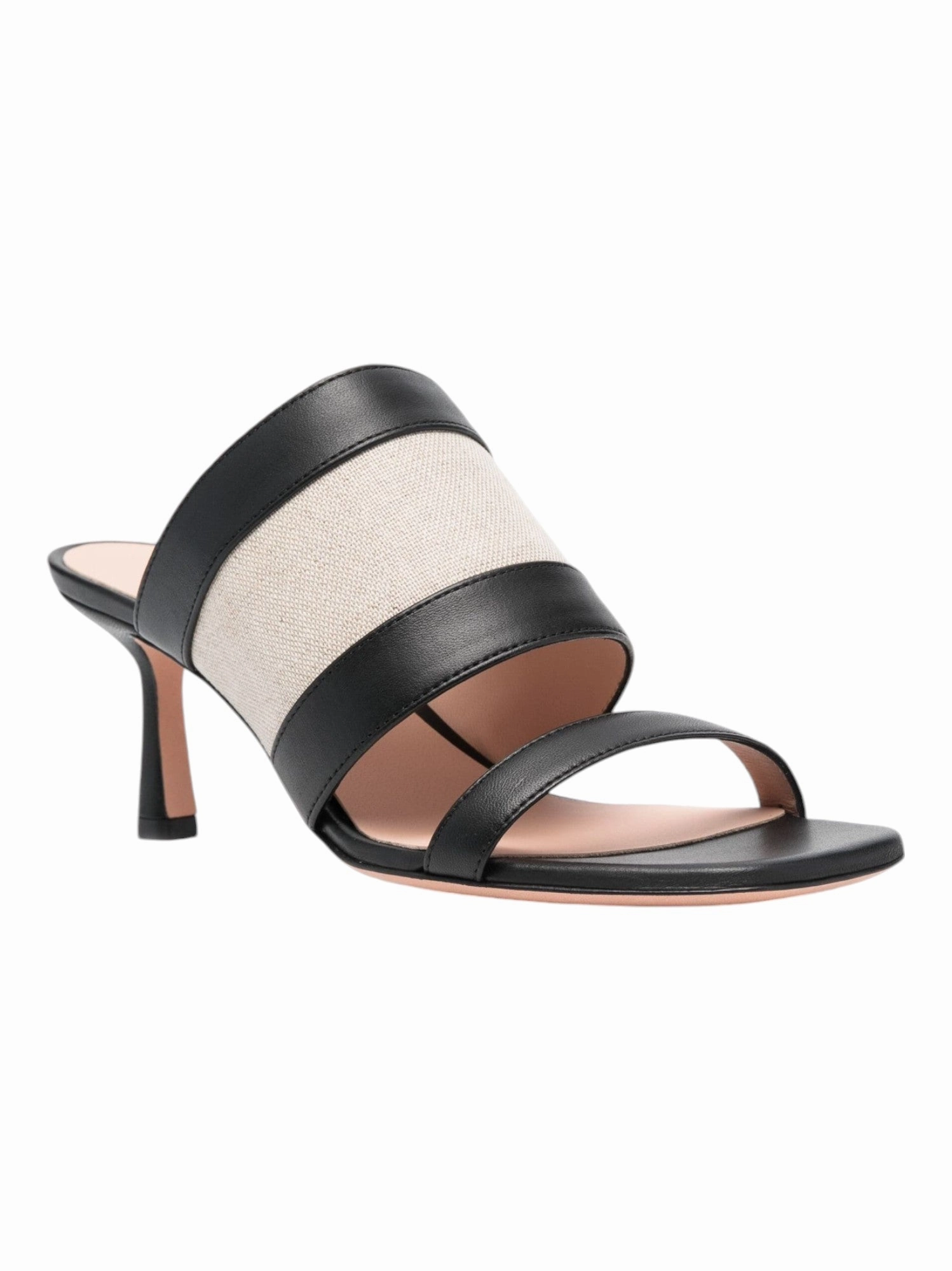 Bally Bianka 6303513 Ladies Two-Tone Black Leather Mules Light Summer Slides