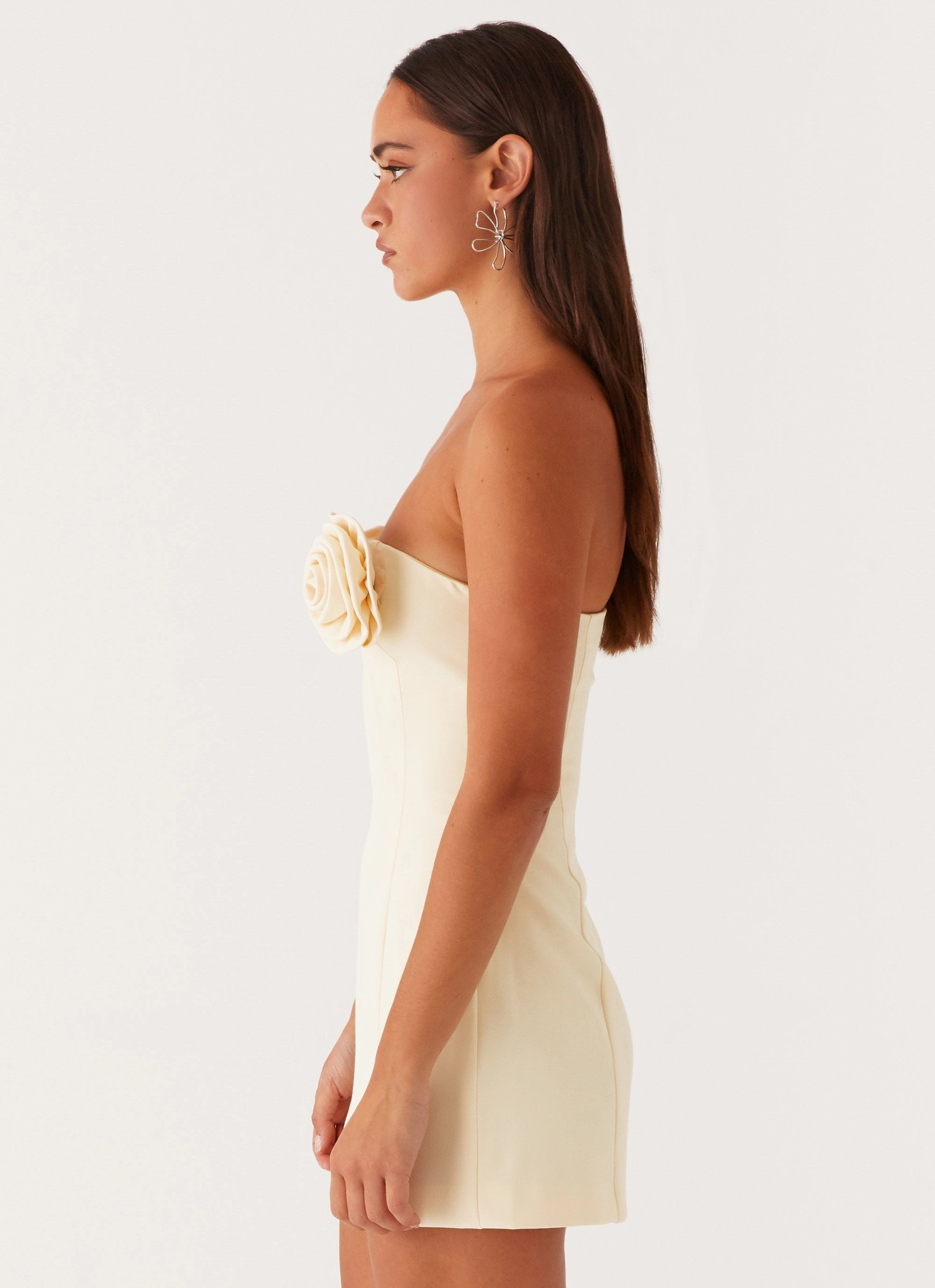 Patsie Strapless Mini Dress - Yellow Machine-washable garden wedding