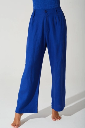 Ultra Thin Belle Linen Pant - Royal Blue
