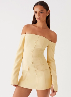 Spring Flow Dominique Blazer Mini Dress - Yellow