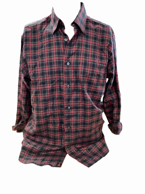 Robert Talbott Men??s Red Plaid Shirt M Active Fit