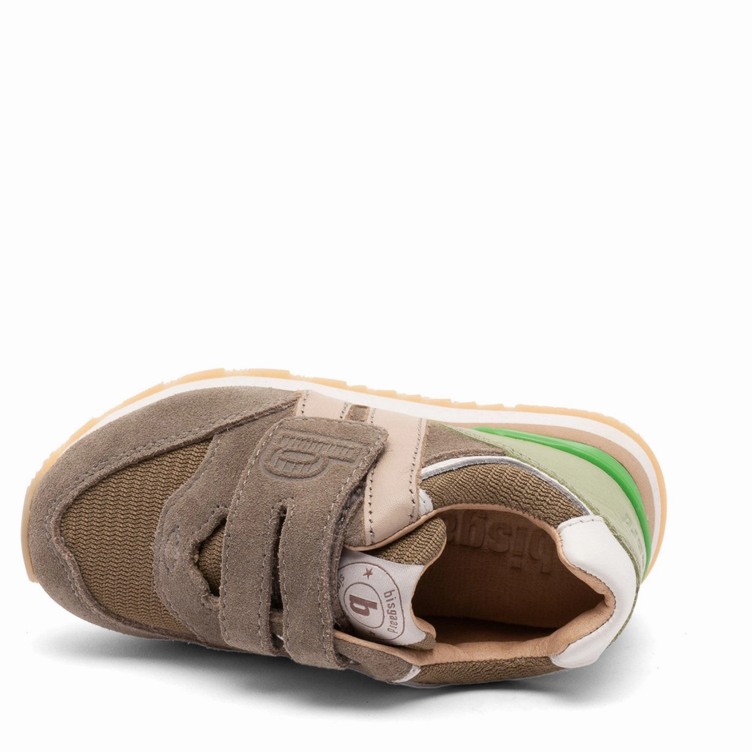 Bisgaard Khaki Winston Velcro Shoe Padded collar design