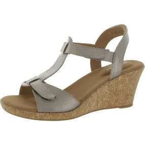 Relax Mode BLANCA T STRAP Womens Faux Leather Open Toe Wedge Sandals