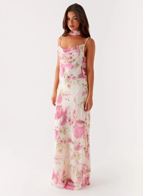 Smooth Shape Spencer Maxi Dress - Ivory Floral Print