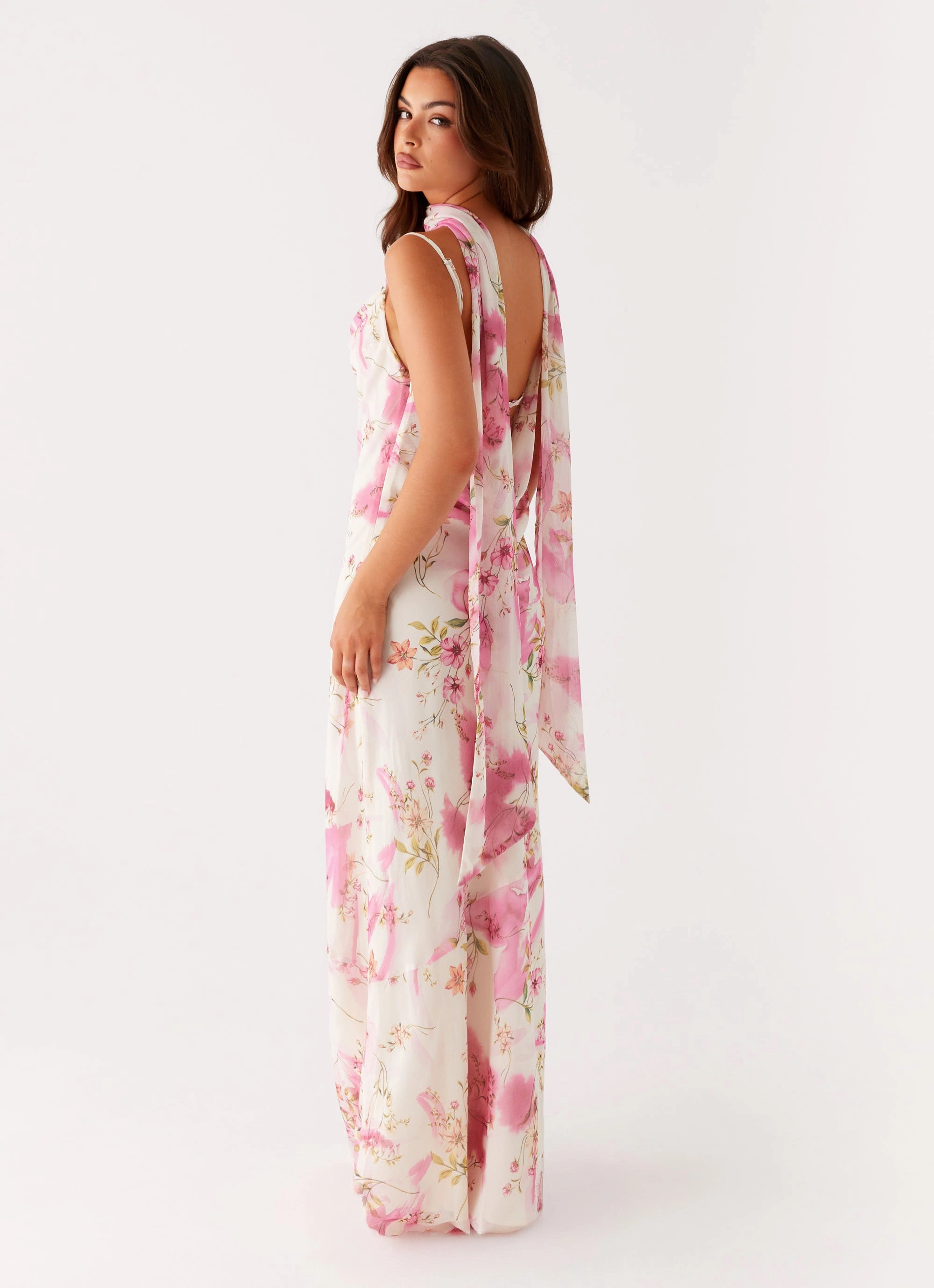 Spencer Maxi Dress - Ivory Floral Print Chill Detail Chic Rhythm