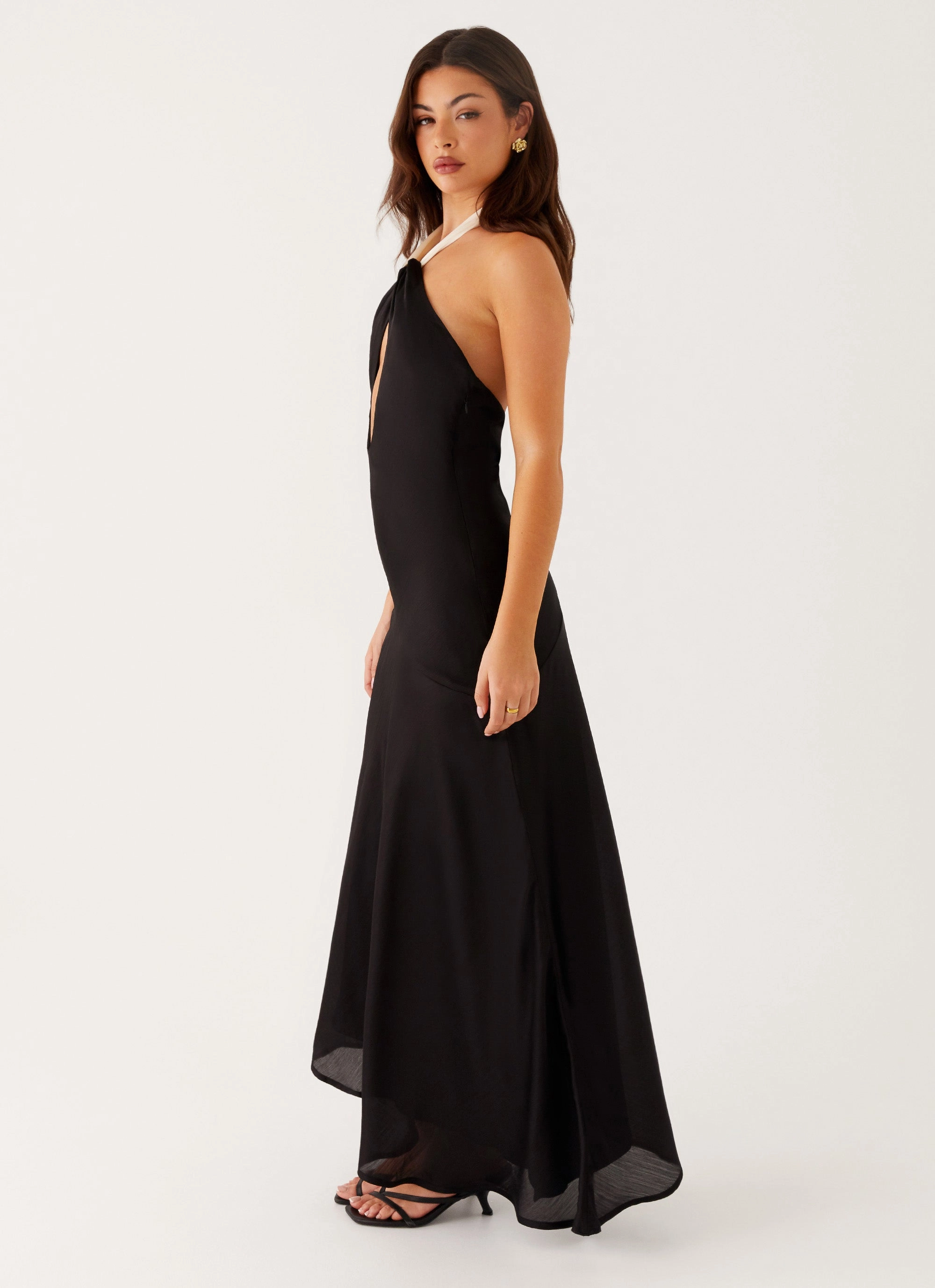 Layered Style breathable fabric dress Night Owl Maxi Dress - Black