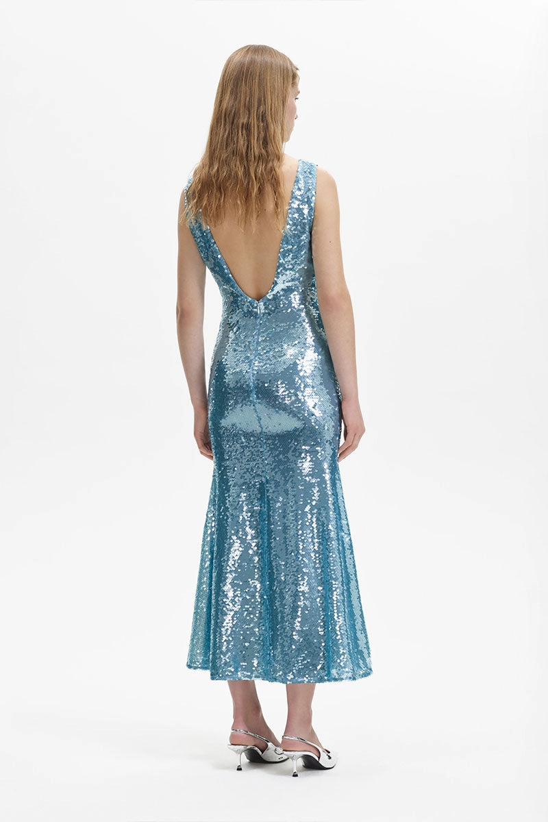 Sequin V Neck Maxi Dress Luxe style Delicate Details