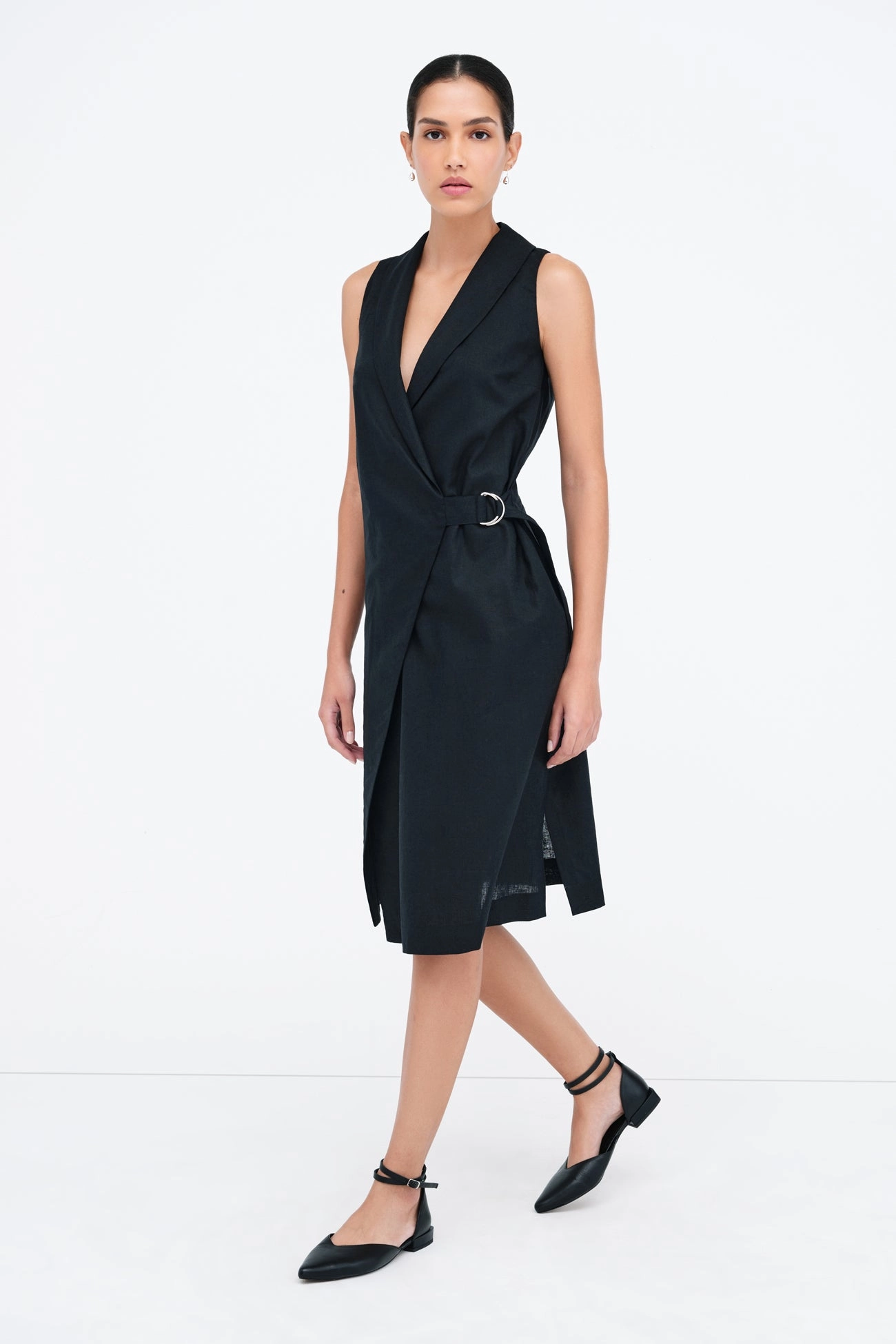 Tabitha Linen-Blend Dress Coffee Break