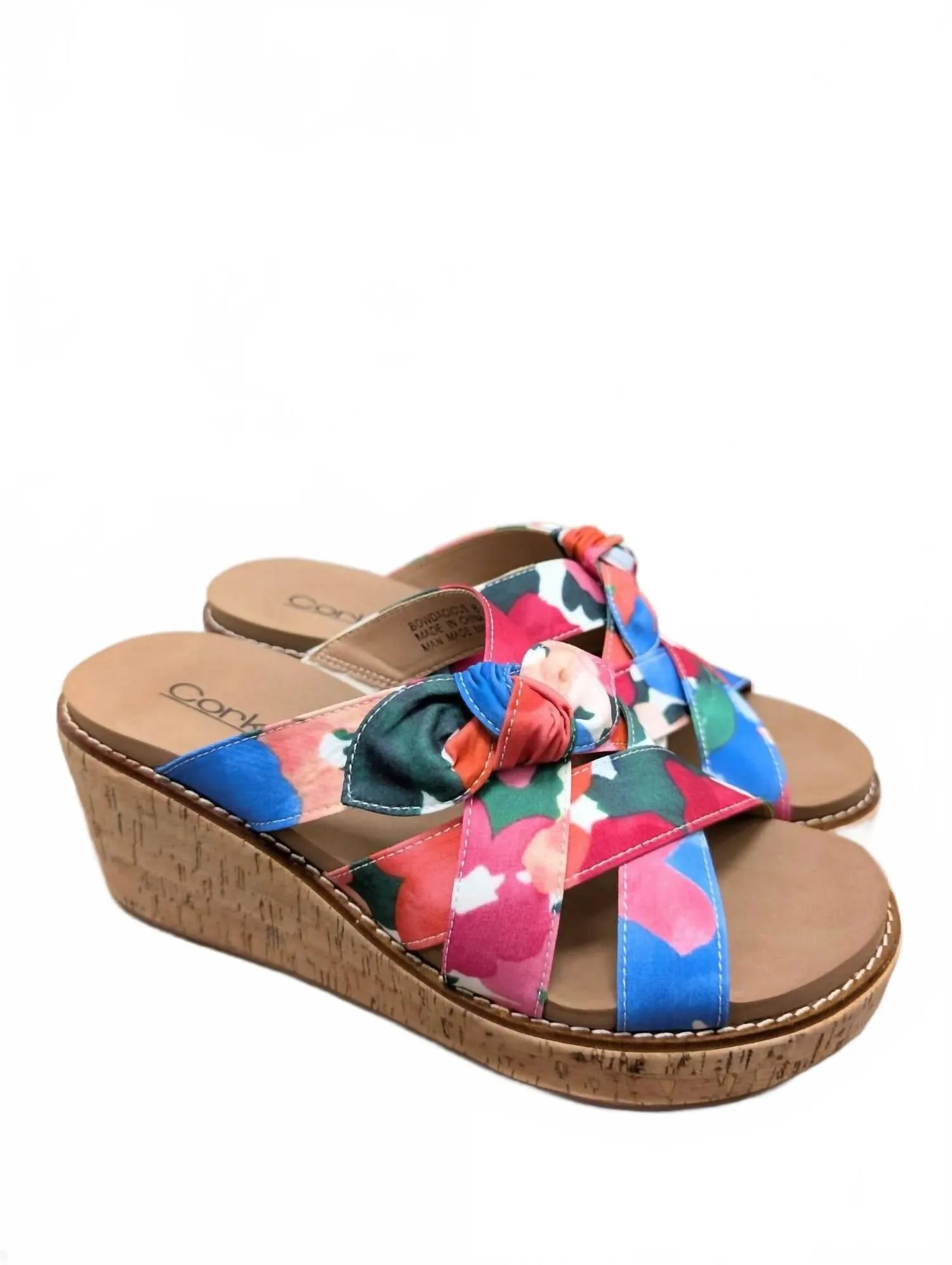 Bowdacious Wedge Floral In Multi Floral Ventilated Chassis Travel Shoes Comfort