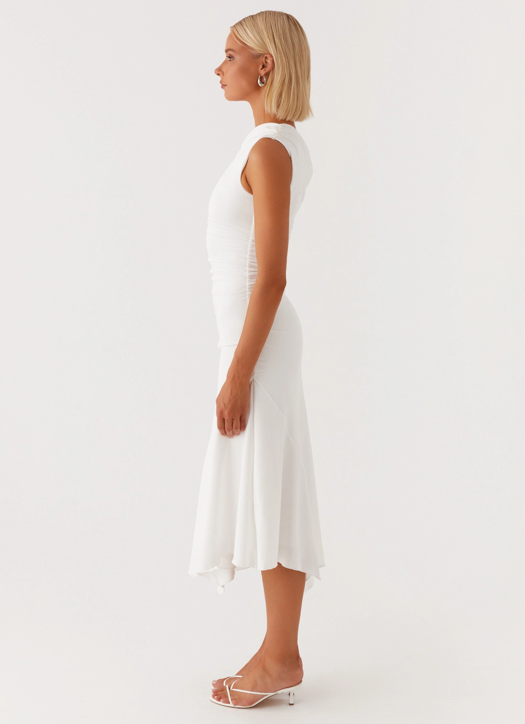 breathable fabric dress Byron Midi Dress - White