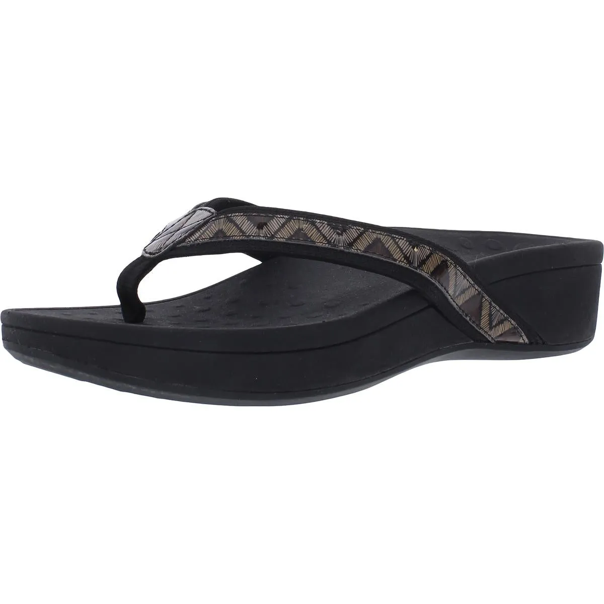 Relax Vibe High Tide Womens Leather Wedge Thong Sandals
