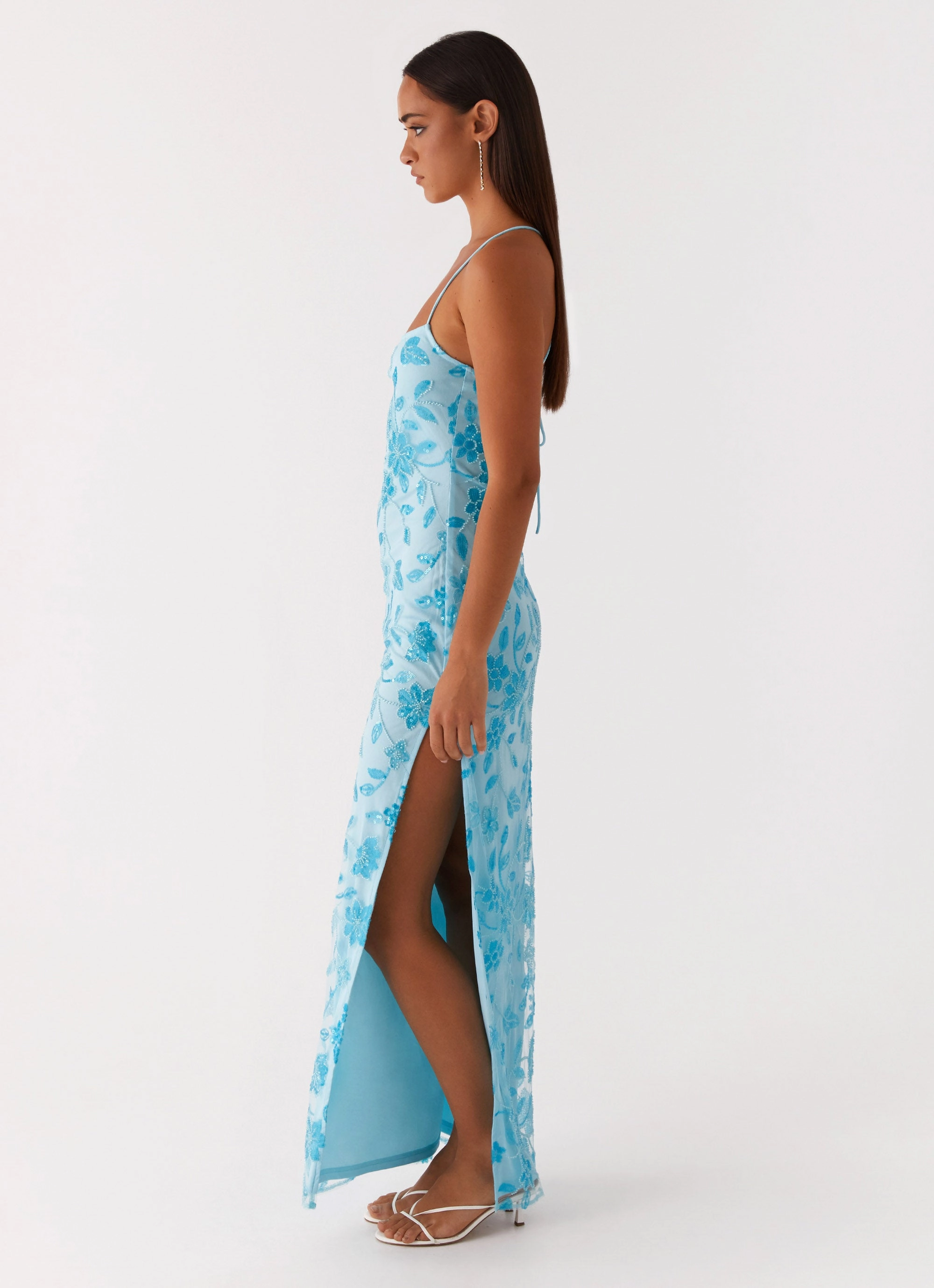 Bright Lights Beaded Maxi Dress - Blue Everyday-Use