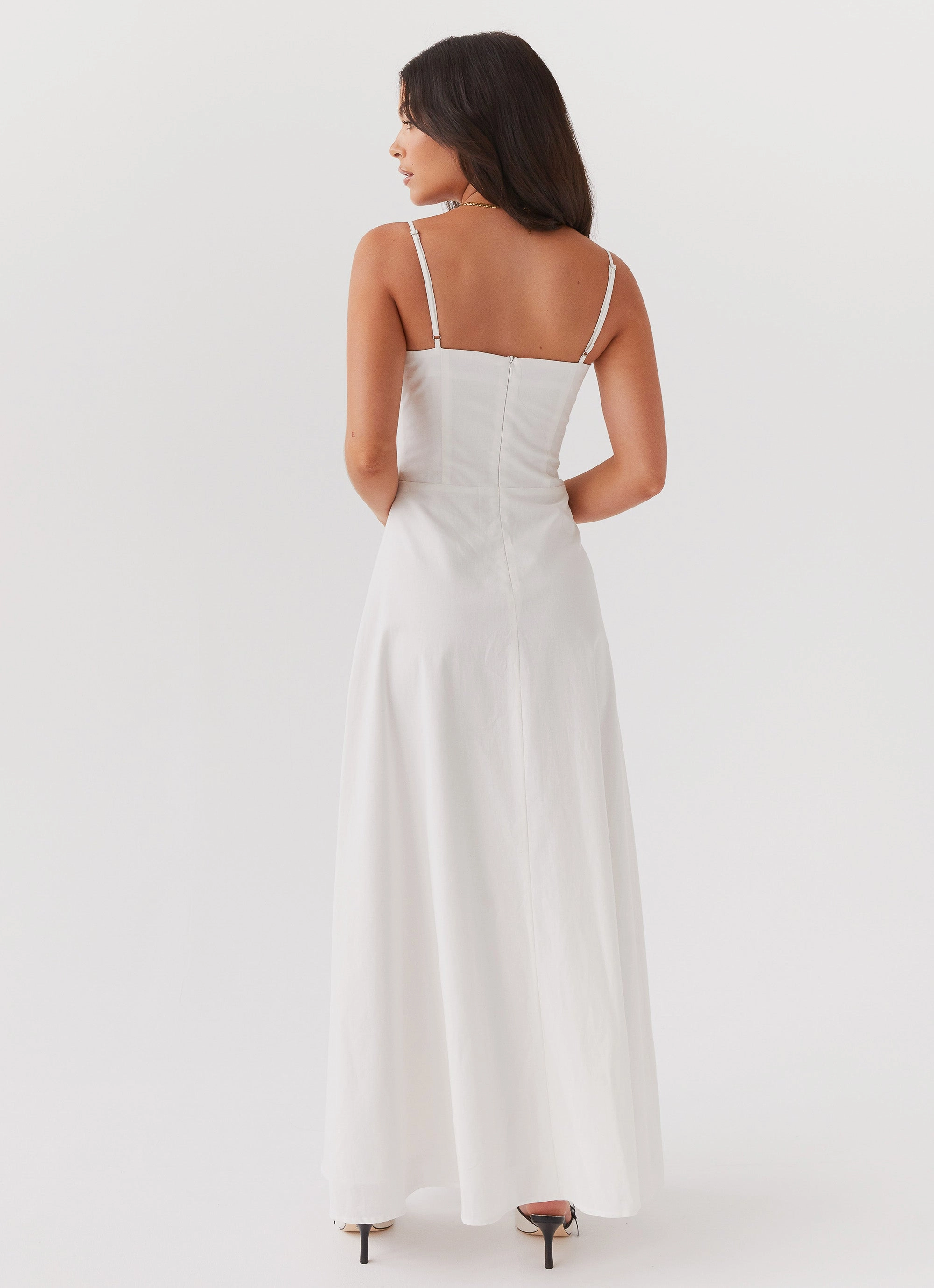 Angelina Linen Maxi Dress - White Light and Comfortable Wear