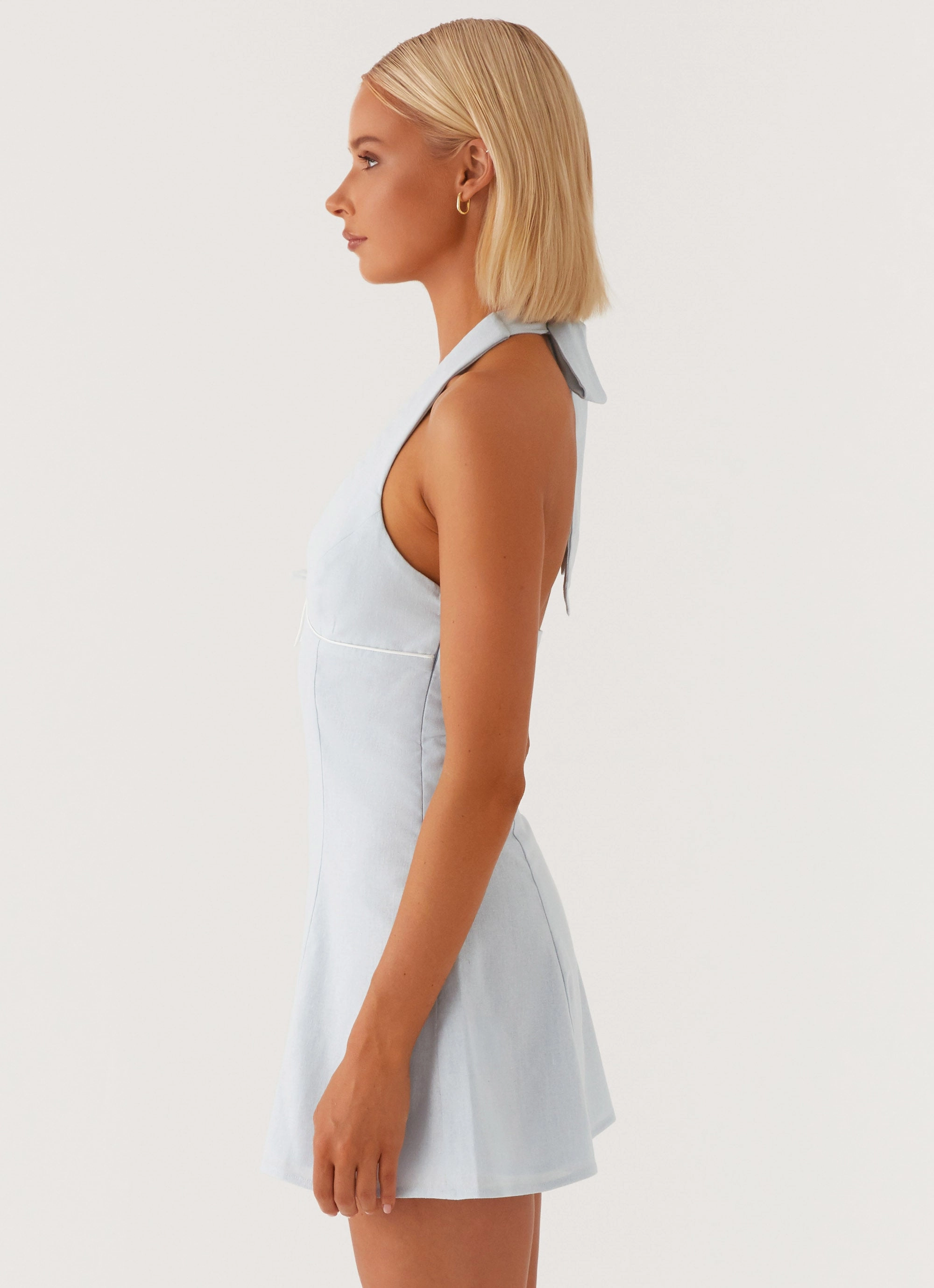 Casual Feel Minimalist Waist Bronte Mini Dress - Blue