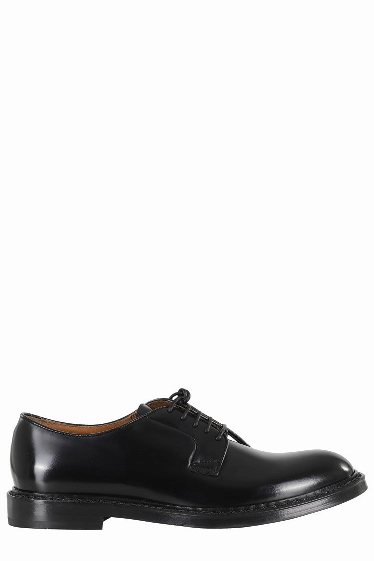 True Pace Toe Space Brushed Leather Derby Lace-Up Shoes