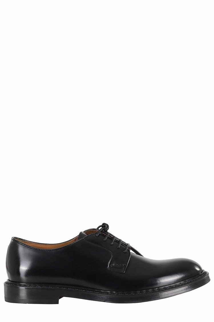 Brushed Leather Derby Lace-Up Shoes Dust Shade