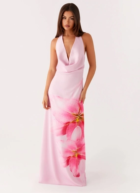 Eye Appeal Bryony Cowl Maxi Dress - Pink