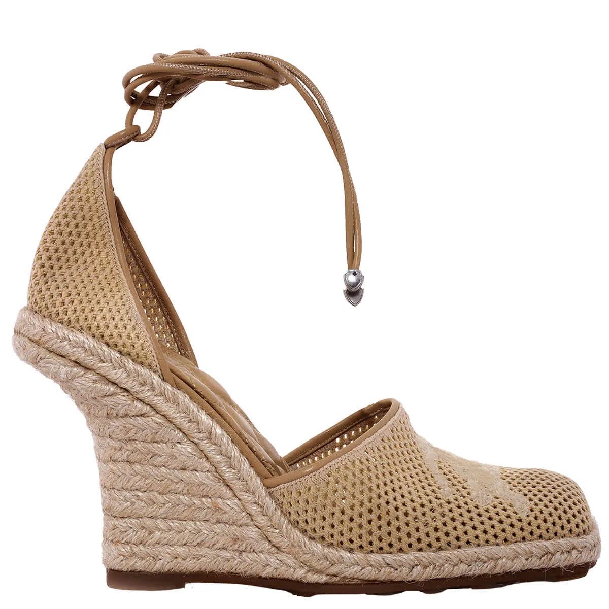 High-Quality Outdoor Shoes Step In Burberry Mesh Plunge Wedge Heel Espadrilles