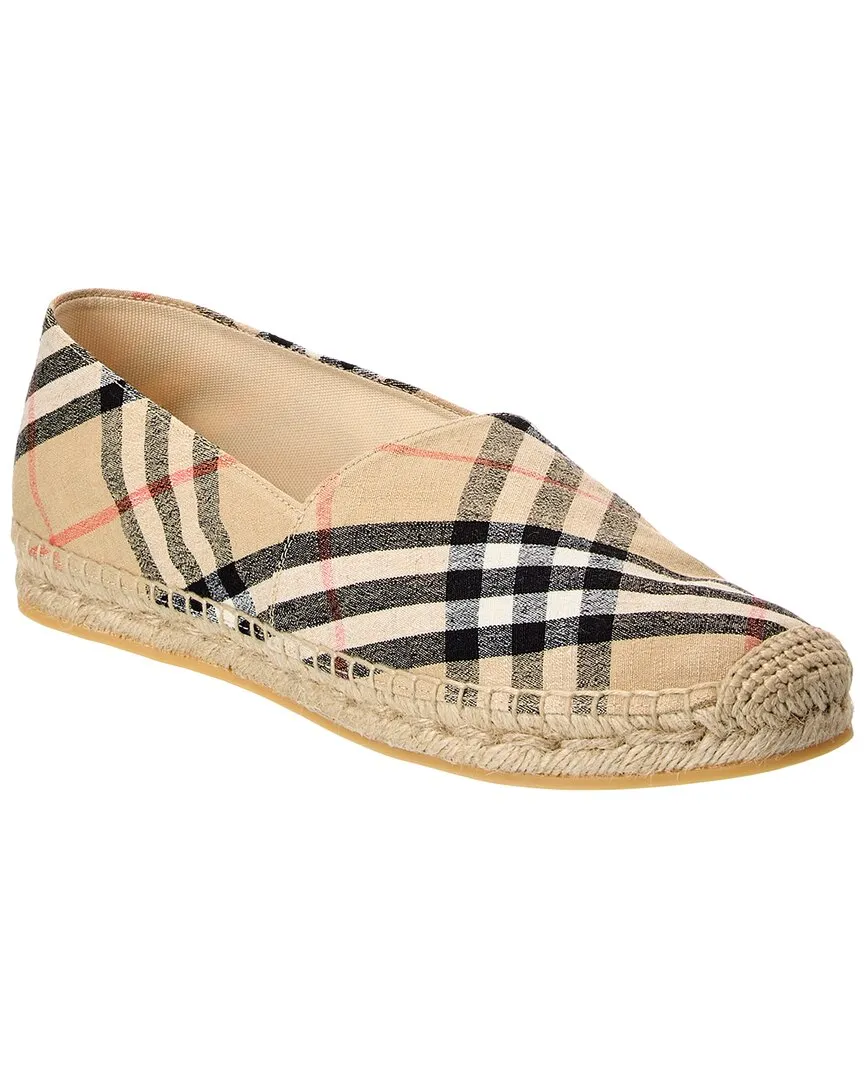 Stylish Comfortable Outdoor Shoes Burberry Mews Check Linen Espadrille