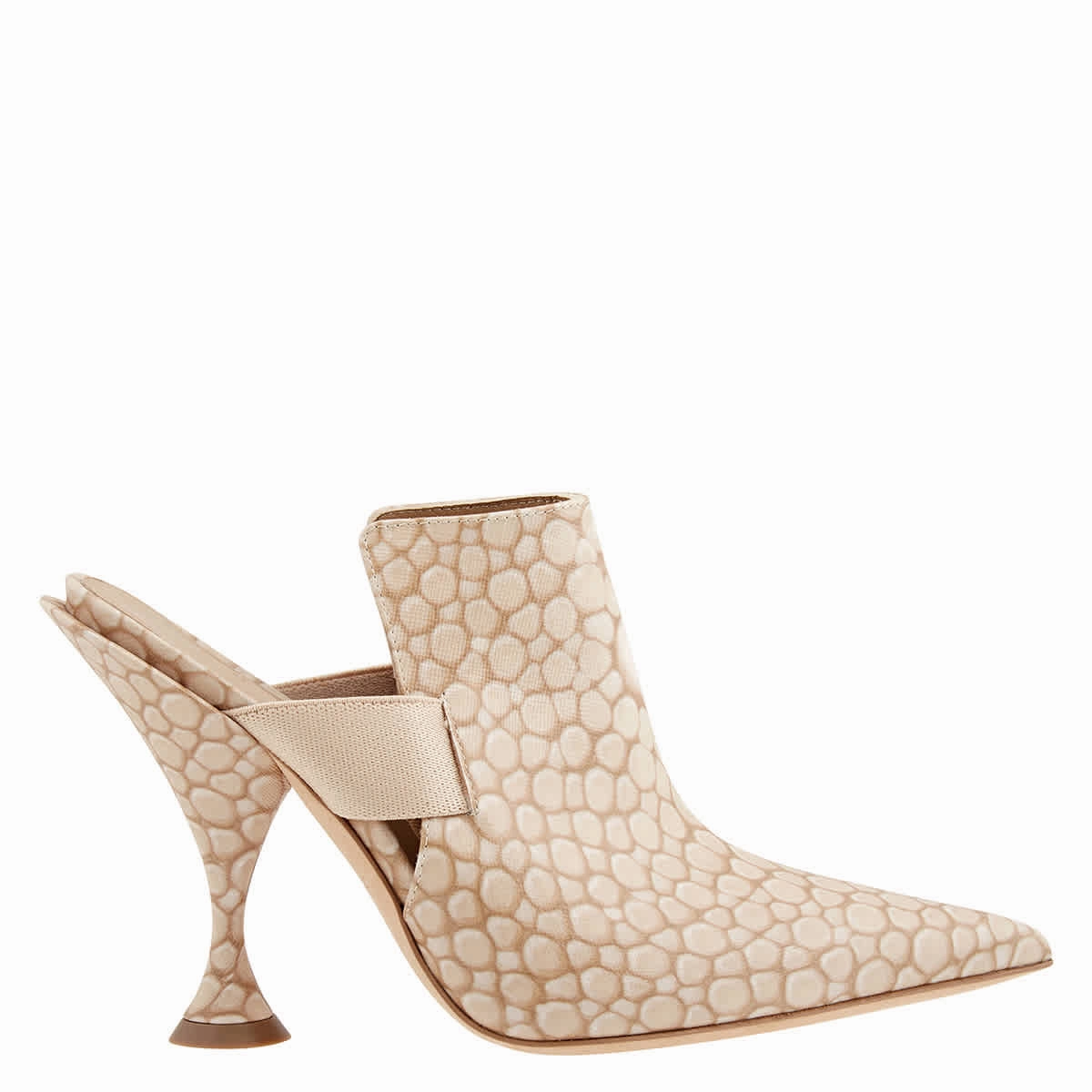 Burberry Ladies Stingray Print Leather Point-toe Mules Flexible Sandals