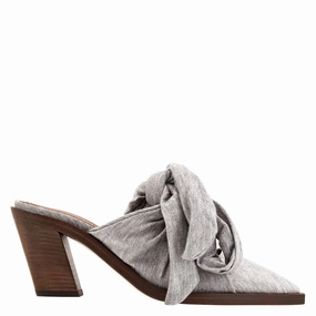 Burberry Pewter Melange Synthetic Tillington Ankle-wrap Mules Heel Strap