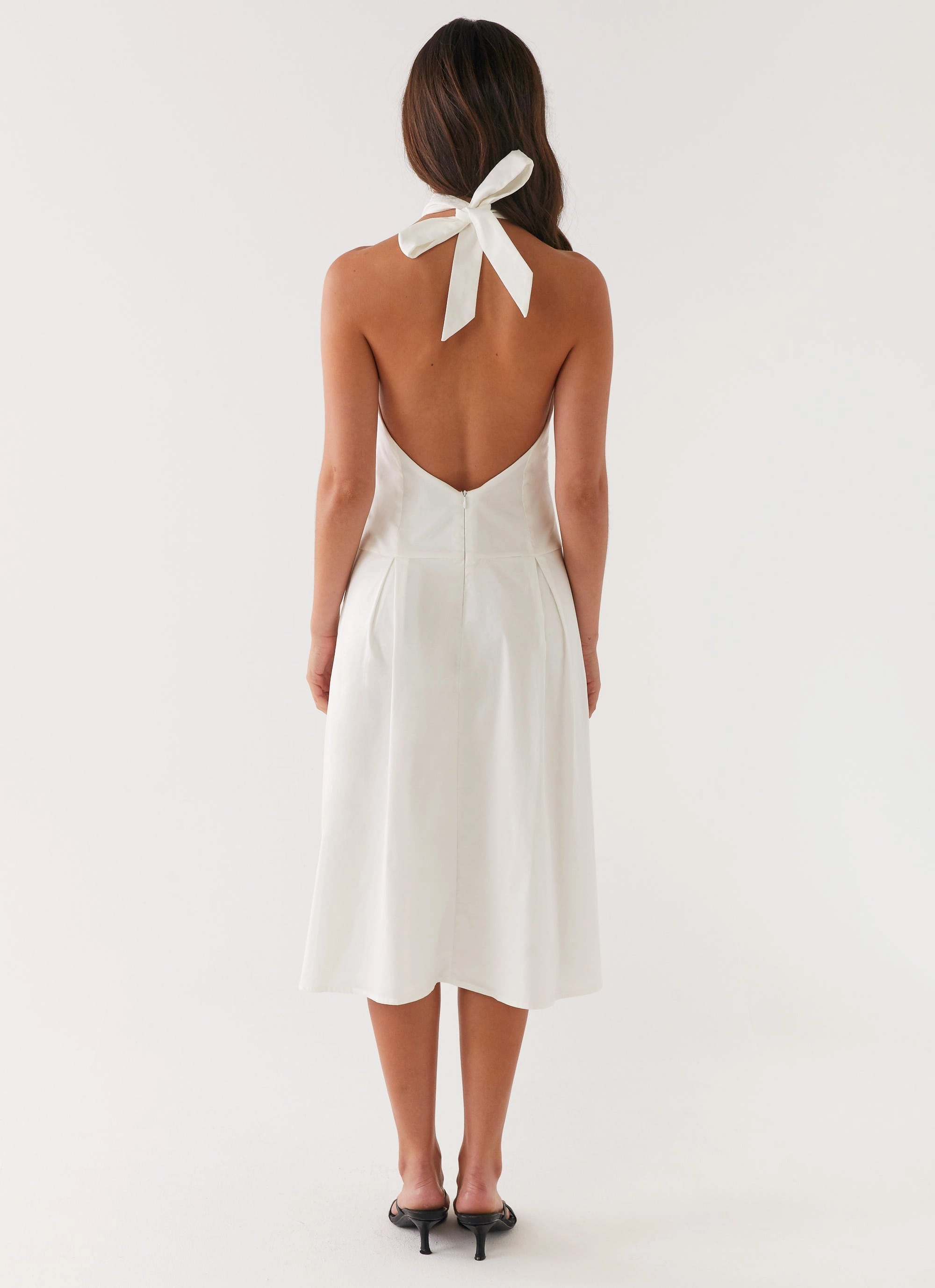 Calla Halter Midi Dress - White Light Fabrication
