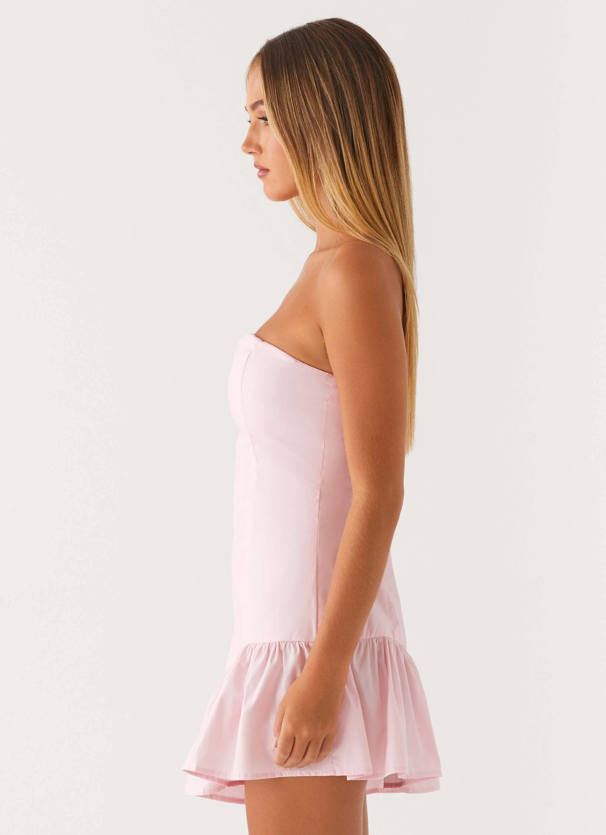 Tiered Skirt Camillo Mini Dress - Pink