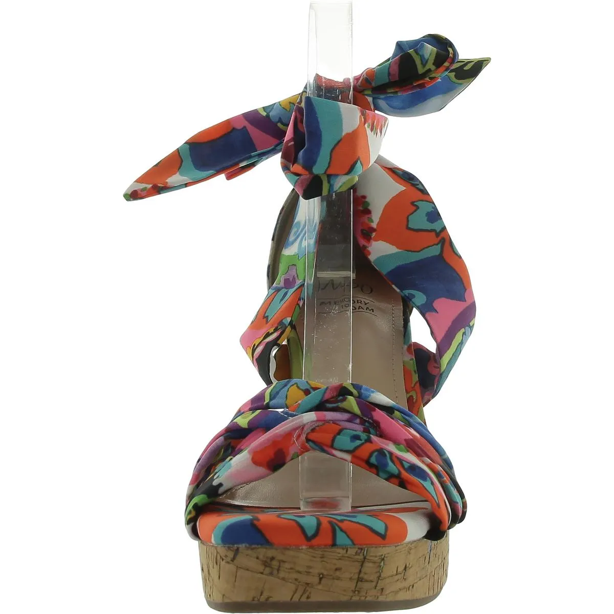 Functional Footwear Olemah Womens Ankle Tie Floral Print Wedge Sandals