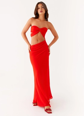 Carla Maxi Dress - Red Minimalist-Style Refined touch