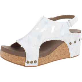 Sole Traction Effortless Walk Carley Womens Cork Slingback Wedge Sandals