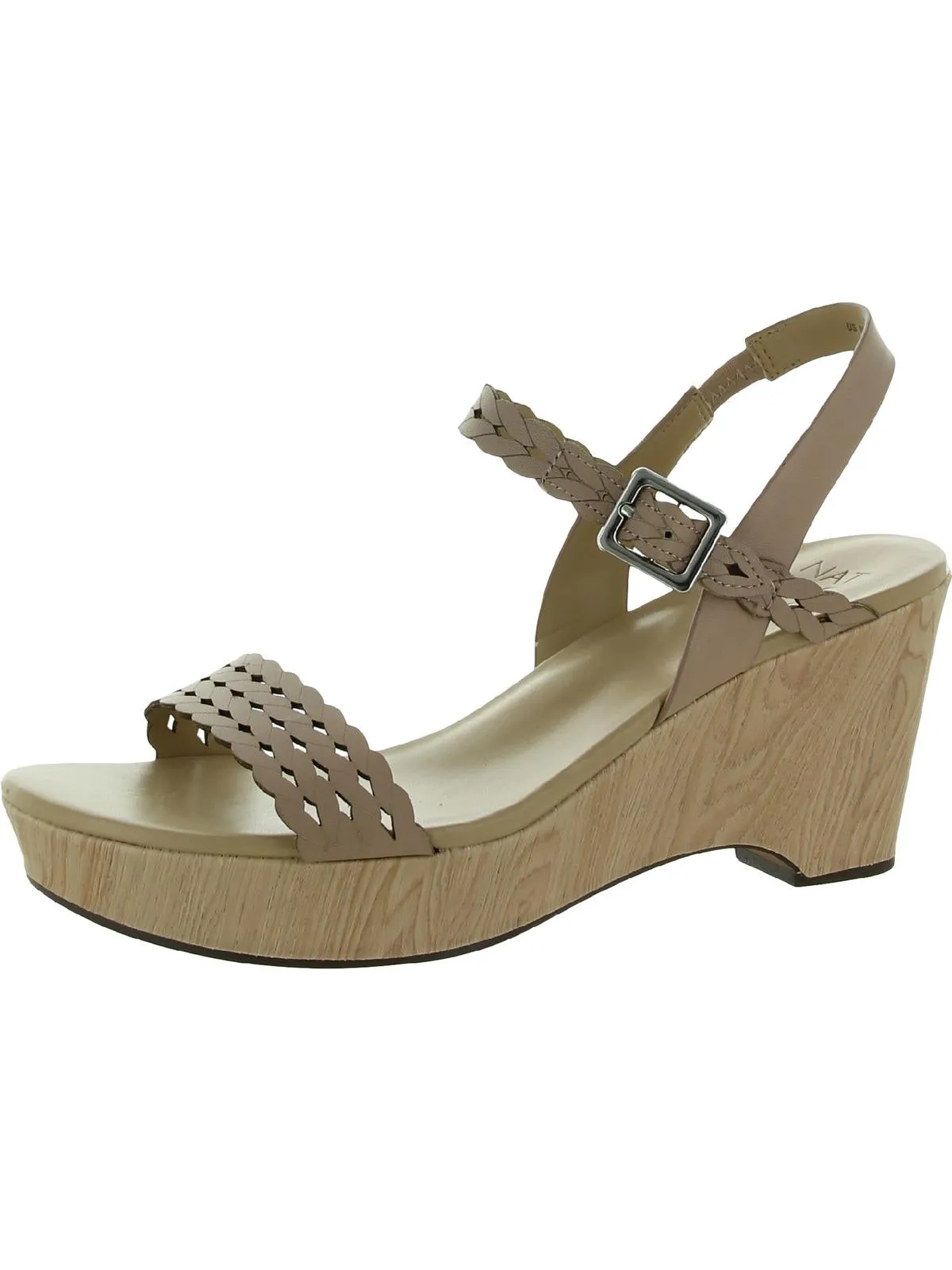 Carlita Womens Leather Ankle Strap Wedge Sandals Ventilation Channel Design Arch Support Footbed