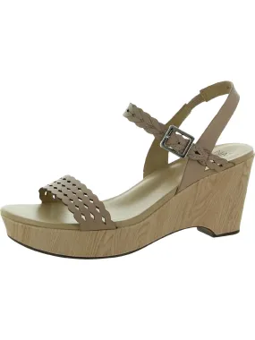 Anti Bacterial Footbed Carlita Womens Leather Ankle Strap Wedge Sandals