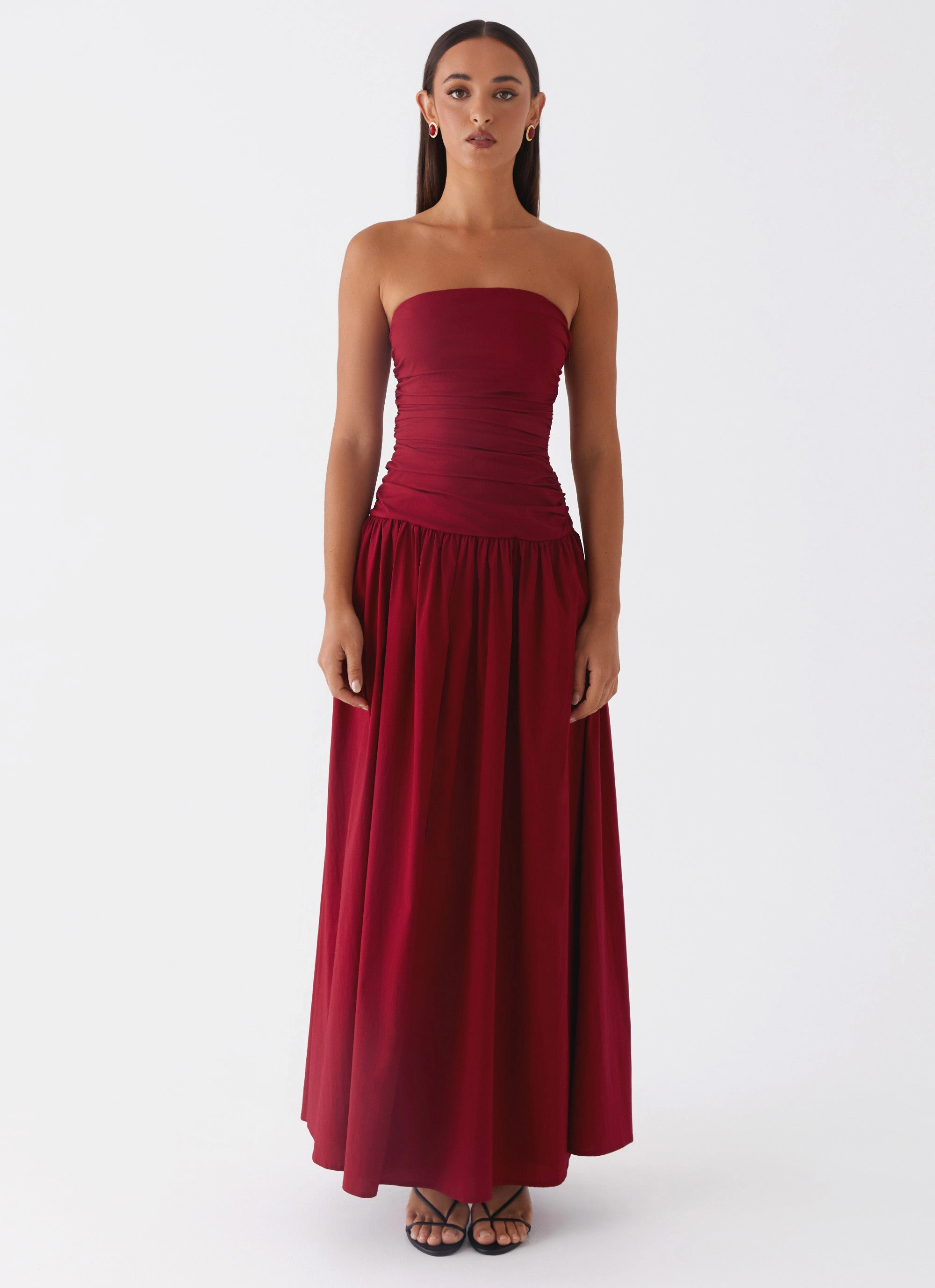 Pink Glow travel mode Carmel Maxi Dress - Merlot